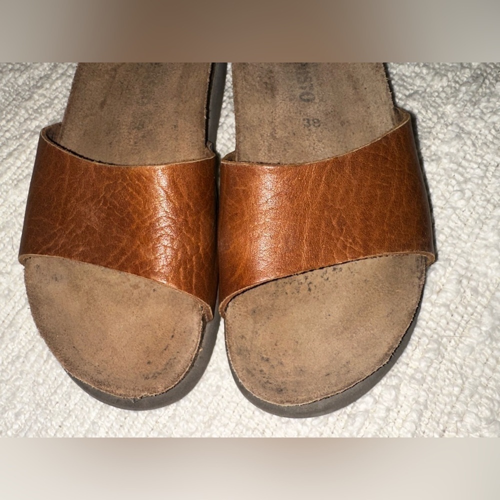 Used Hanki Mephisto Genuine Leather Brown Sandals Made in France 38 - Picture 2 of 12